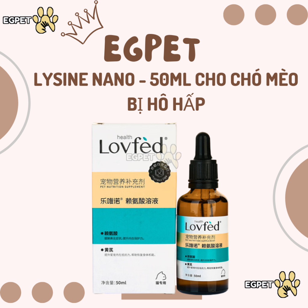 Lysine, Taurine nano uống cho chó mèo (trị calici, herpes viruss)viêm loét giác mạc, xổ mũi