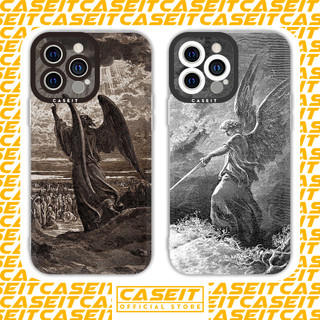 Ốp lưng iphone cạnh vuông Caseit thiên thần chiến binh art aesthetic 8/8plus/x/xs/11/12/13/14/pro/max/plus/promax