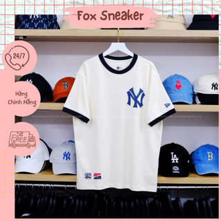Áo Thun New Era x MLB New York Yankees Màu Kem Bo Viền Đen CODE: 11929727 | Fox Sneaker