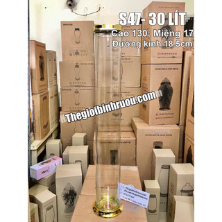 [ CHÍNH HÃNG ] Bình Ngâm Rượu Hàn Quốc 30 Lít Trụ , Bình Thuỷ Tinh Yongcheon, BHQ-S47