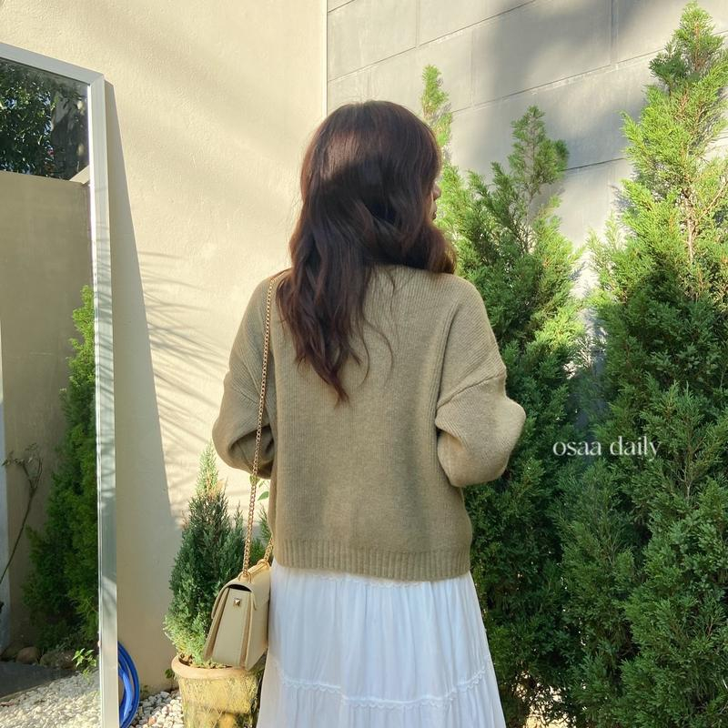 Áo khoác cardigan Forgirlstudio trơn chất dày dặn phối túi cúc ngọc FG116