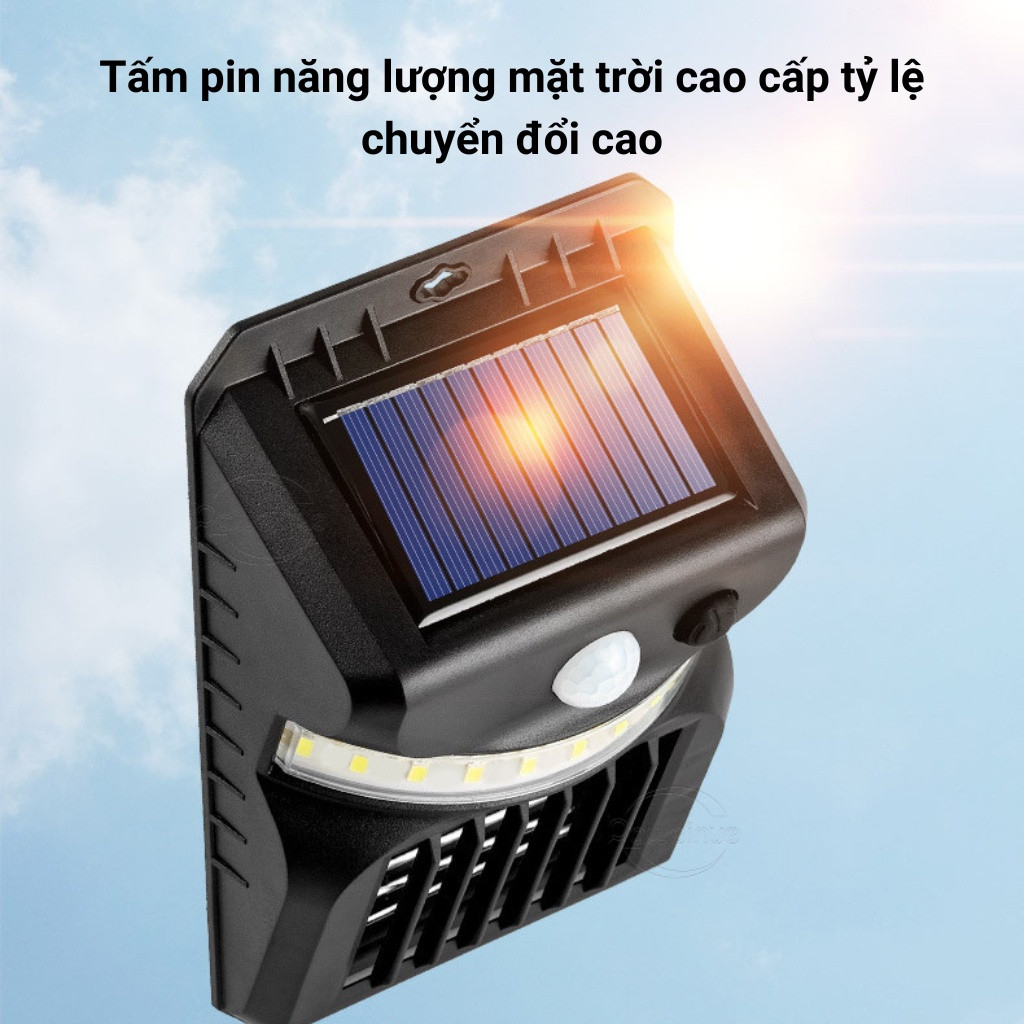 Đèn năng lượng mặt trời cảm ứng chuyển động LED siêu sáng tích hợp đèn bắt muỗi, diệt côn trùng thông minh chống nước tố