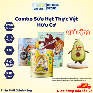 Sữa hạt thực vật hữu cơ miwako a+ vị vani hôp 700g, miwako vị gạo, miwakoko 300g - miwako official