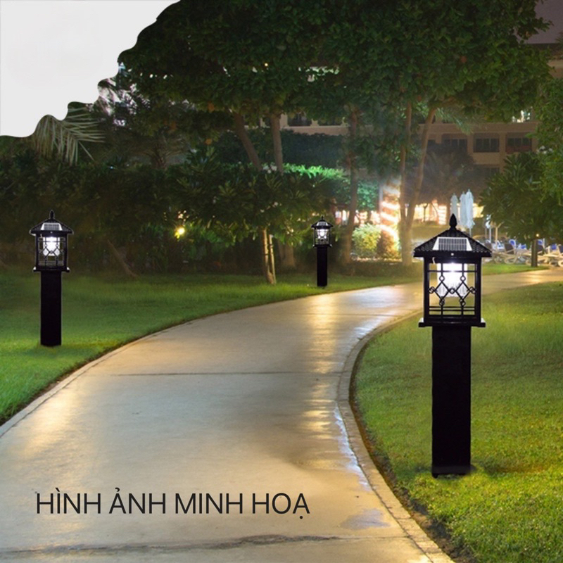 Đèn Trụ Trang Trí Bắt Muỗi, Côn Trùng, Cao 60cm, Năng Lượng Mặt Trời, 2 Màu