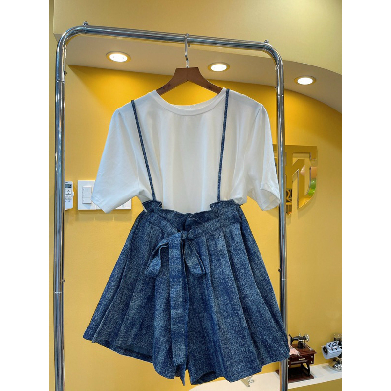 Set yếm jean loang bigsize 55-90kg