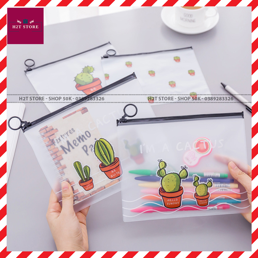 Túi đựng bút trong suốt, túi zip đựng bút và đồ dùng học tập phong cách hàn