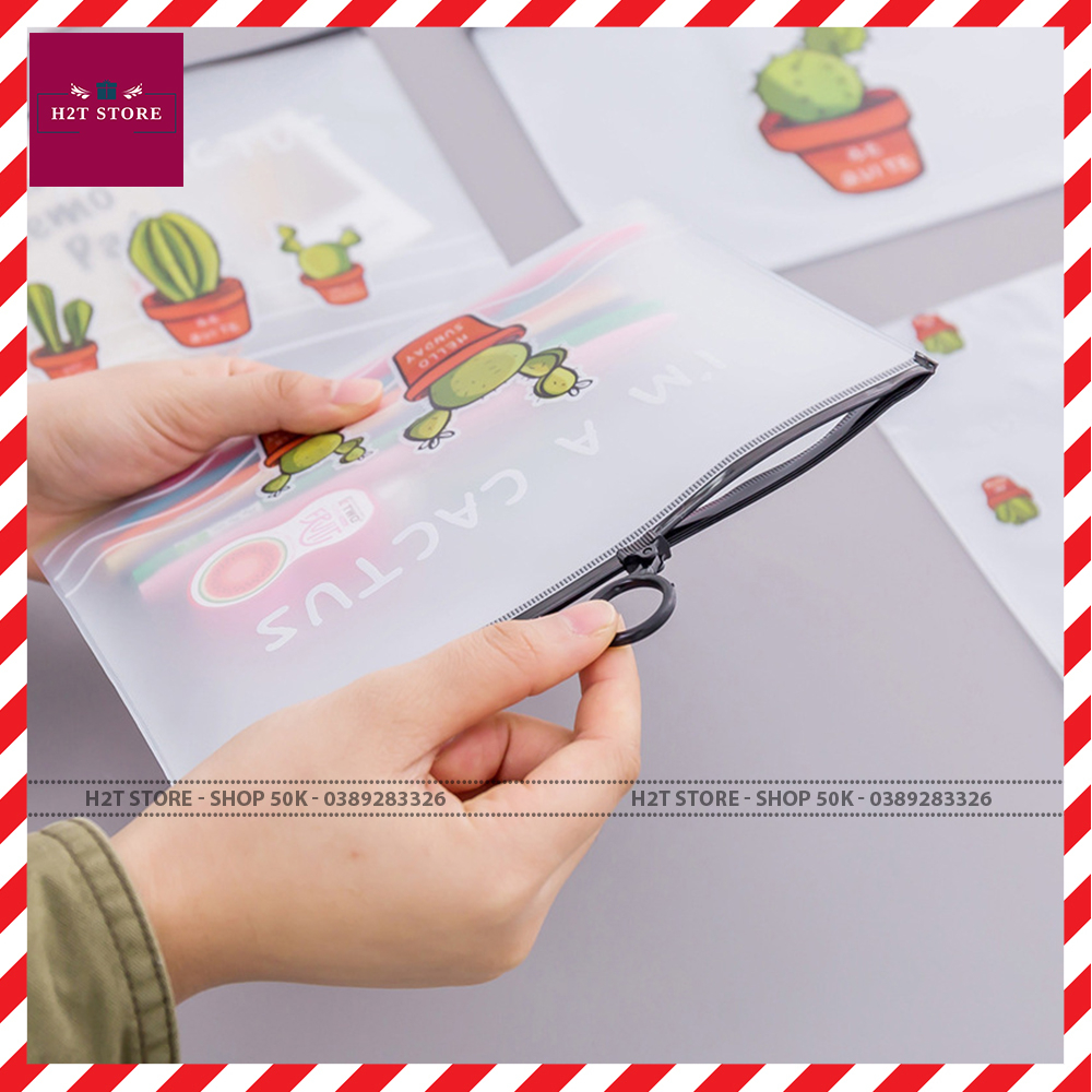 Túi đựng bút trong suốt, túi zip đựng bút và đồ dùng học tập phong cách hàn