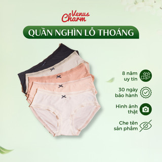 Venus Charm quần lót nữ thun lạnh trơn viền ren thoáng mát 8917