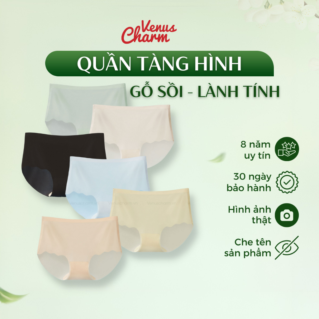 Quần lót nữ tàng hình không viền gỗ sồi kháng khuẩn Venus Charm 06529