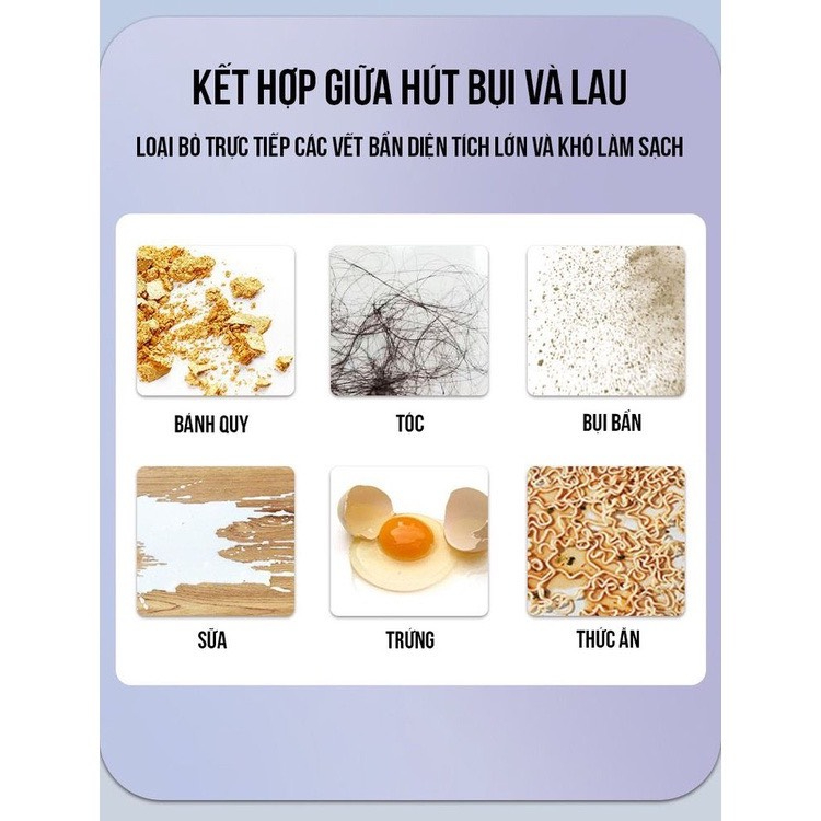 Cây Hút Bụi Cây Lau Nhà Không Dây Pin Sạc Tự Động Giặt Vắt Khô Bơm Nước Tùy Chỉnh Công Suất 1800w