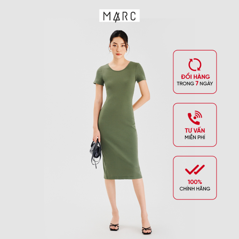 Đầm Thun MARC FASHION Cổ Tròn Tay Ngắn Xẻ Sau - CBVH075023