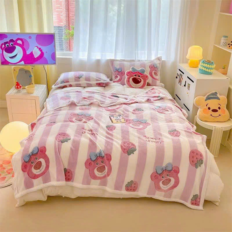 Chăn nhung tuyết cho trẻ 150x200cm in hình 3D hoạt hình ngộ nghĩnh, siêu mềm mại, thông thoáng dịu nhẹ cho da bé