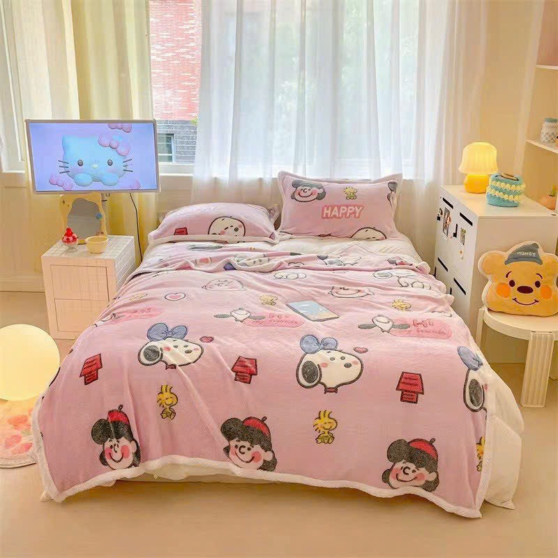 Chăn nhung tuyết cho trẻ 150x200cm in hình 3D hoạt hình ngộ nghĩnh, siêu mềm mại, thông thoáng dịu nhẹ cho da bé