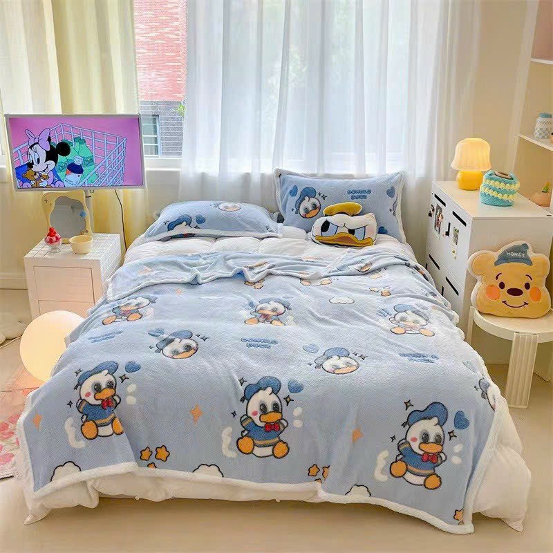 Chăn nhung tuyết cho trẻ 150x200cm in hình 3D hoạt hình ngộ nghĩnh, siêu mềm mại, thông thoáng dịu nhẹ cho da bé