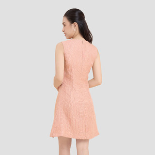 MAYBI Đầm Ôm Bố Tweed Phối Nơ Sang Trọng