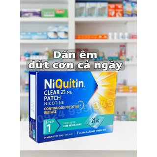 Miếng dán cai thuốc lá Niquitin Step 1 21mg 7 miếng hàng Mỹ (**Date mới**)