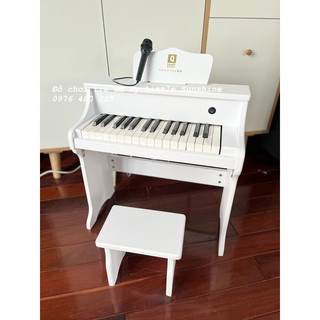 Đàn piano gỗ 30 phím siêu bền cho bé - có ghế ngồi và micro