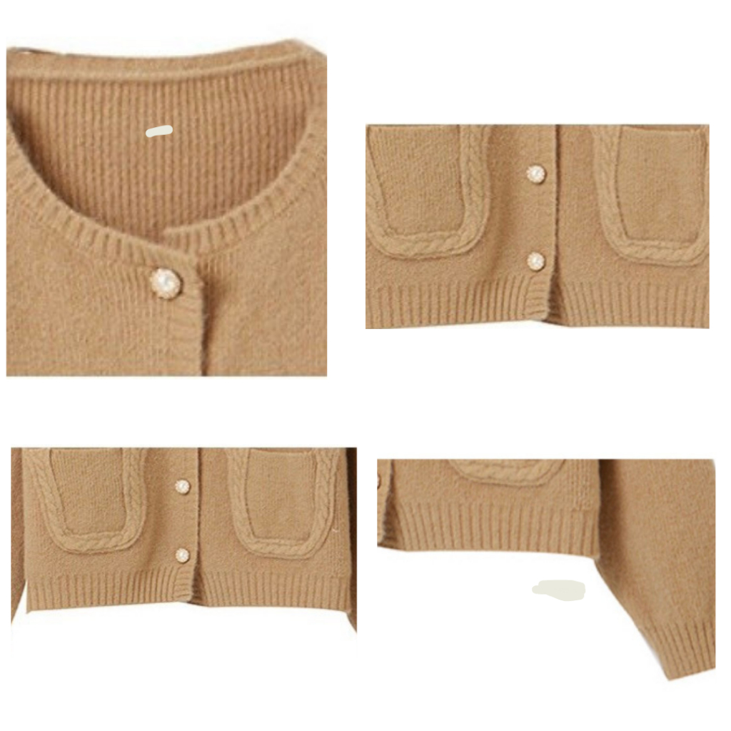 Áo khoác cardigan Forgirlstudio trơn chất dày dặn phối túi cúc ngọc FG116