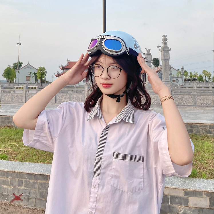 Mũ bảo hiểm nửa đầu Vihako helmet kính phi công, nón 1/2 kính uv chính hãng trơn tem, nhiều màu, nam nữ học sinh