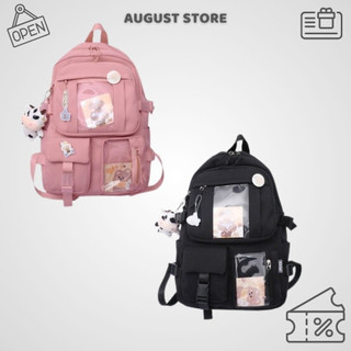 Balo ulzzang phong cách hàn quốc nam, nữ, cặp sách đi học chống nước bl64 - balo august