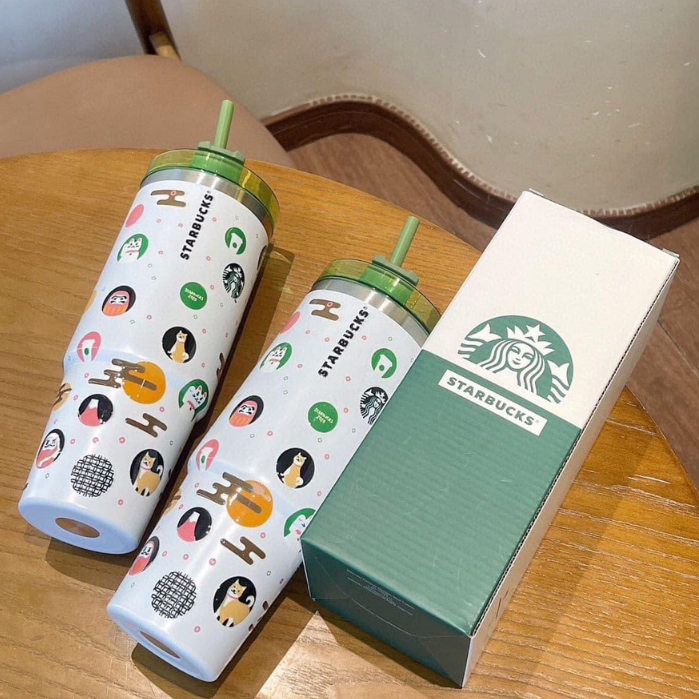 Ly giữ nhiệt 7-10h 𝐒𝐓𝐀𝐑.𝐁𝐔𝐂𝐊 900ml fullbox Qimato