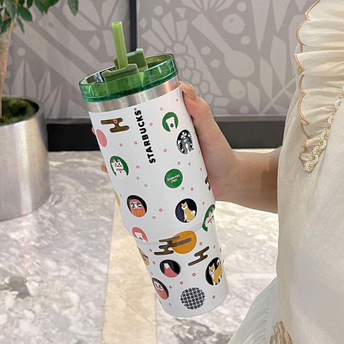 Ly giữ nhiệt 7-10h 𝐒𝐓𝐀𝐑.𝐁𝐔𝐂𝐊 900ml fullbox Qimato