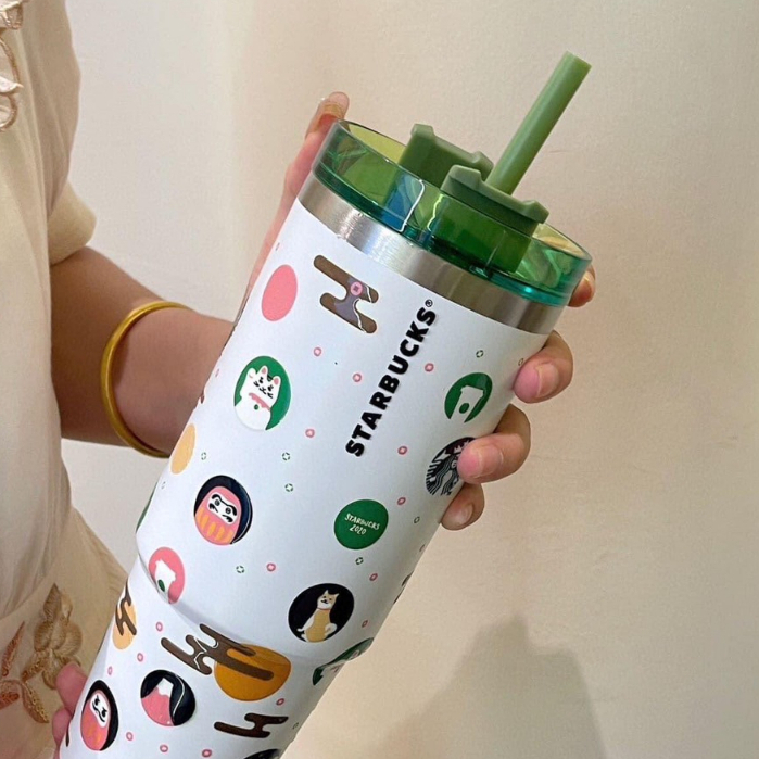 Ly giữ nhiệt 7-10h 𝐒𝐓𝐀𝐑.𝐁𝐔𝐂𝐊 900ml fullbox Qimato