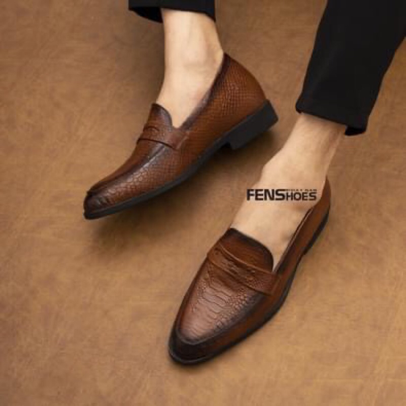 Giày lười hot trend, Da bò cao cấp tăng cao 7 cm