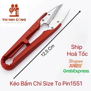 Kéo Bấm, kéo cắt chỉ (LOẠI TỐT).Kéo bấm Size To, Size Nhỏ hãng PIN1432, PIN1551. Kéo bấm tay nhựa đỏ.