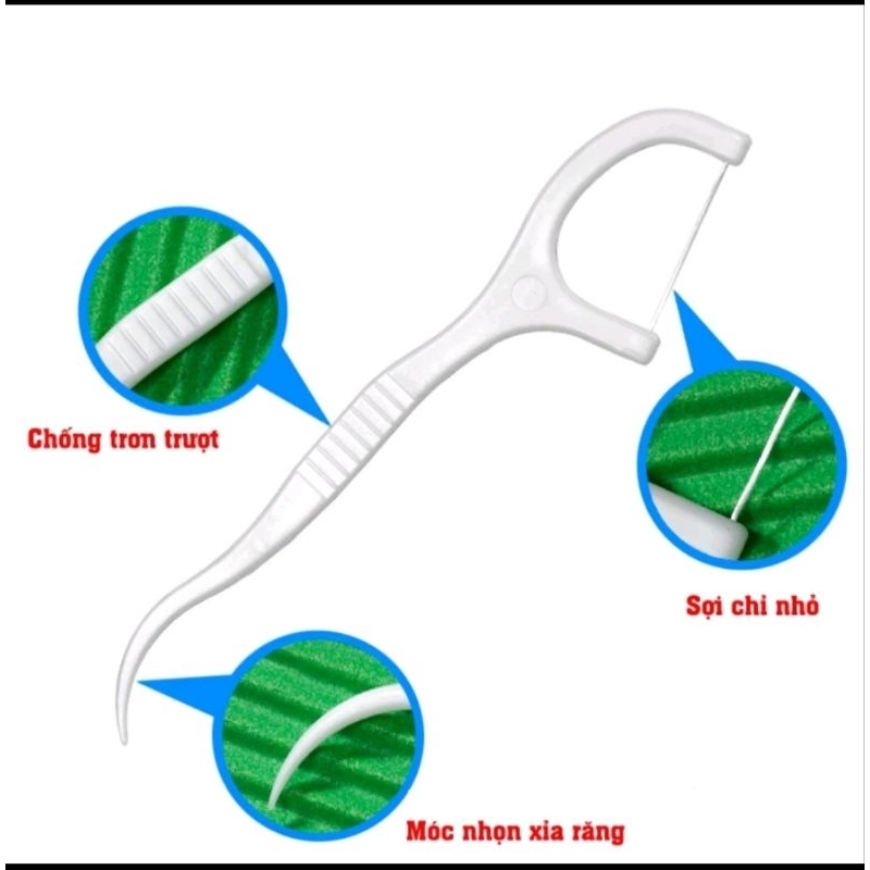 Tăm Chỉ Nha Khoa Hộp 50 Cái Dental Flossers Khử Trùng Sợi Mảnh, Tăm Chỉ Nha Khoa Vệ Sinh Răng Miệng Hạn Chế Cao Răng
