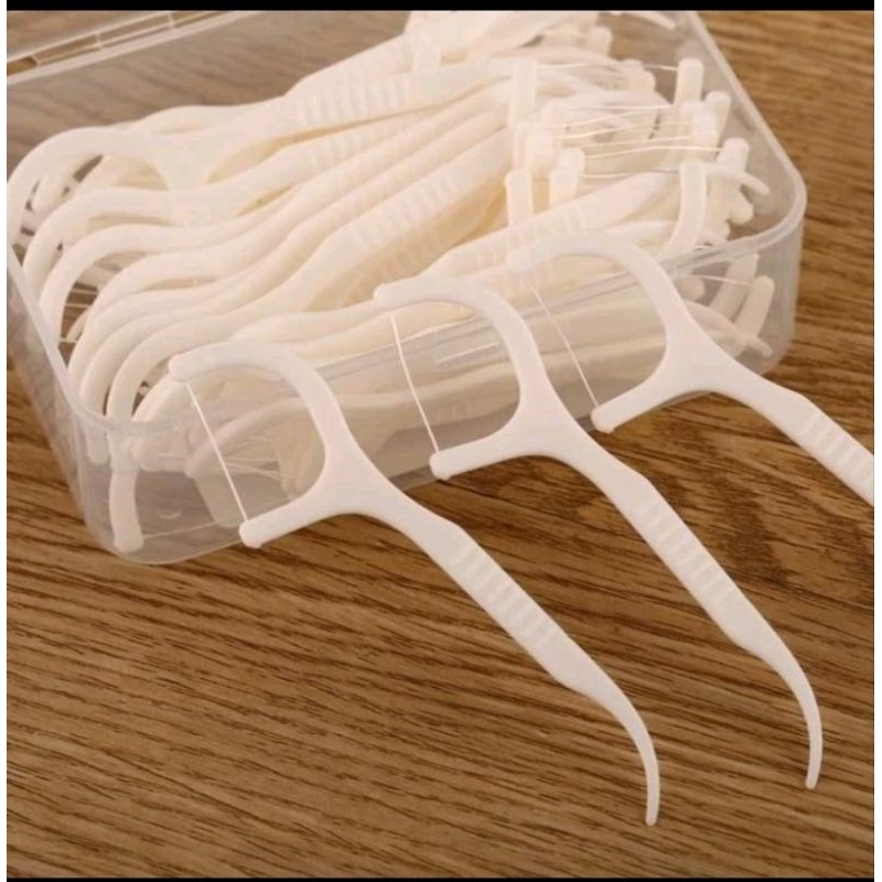 Tăm Chỉ Nha Khoa Hộp 50 Cái Dental Flossers Khử Trùng Sợi Mảnh, Tăm Chỉ Nha Khoa Vệ Sinh Răng Miệng Hạn Chế Cao Răng