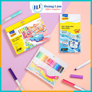Bút lông, bút dạ fiber pen 20 màu pastel, Bút lông màu rửa được, màu Pastel Washable Thiên Long Colokit SWM-C008