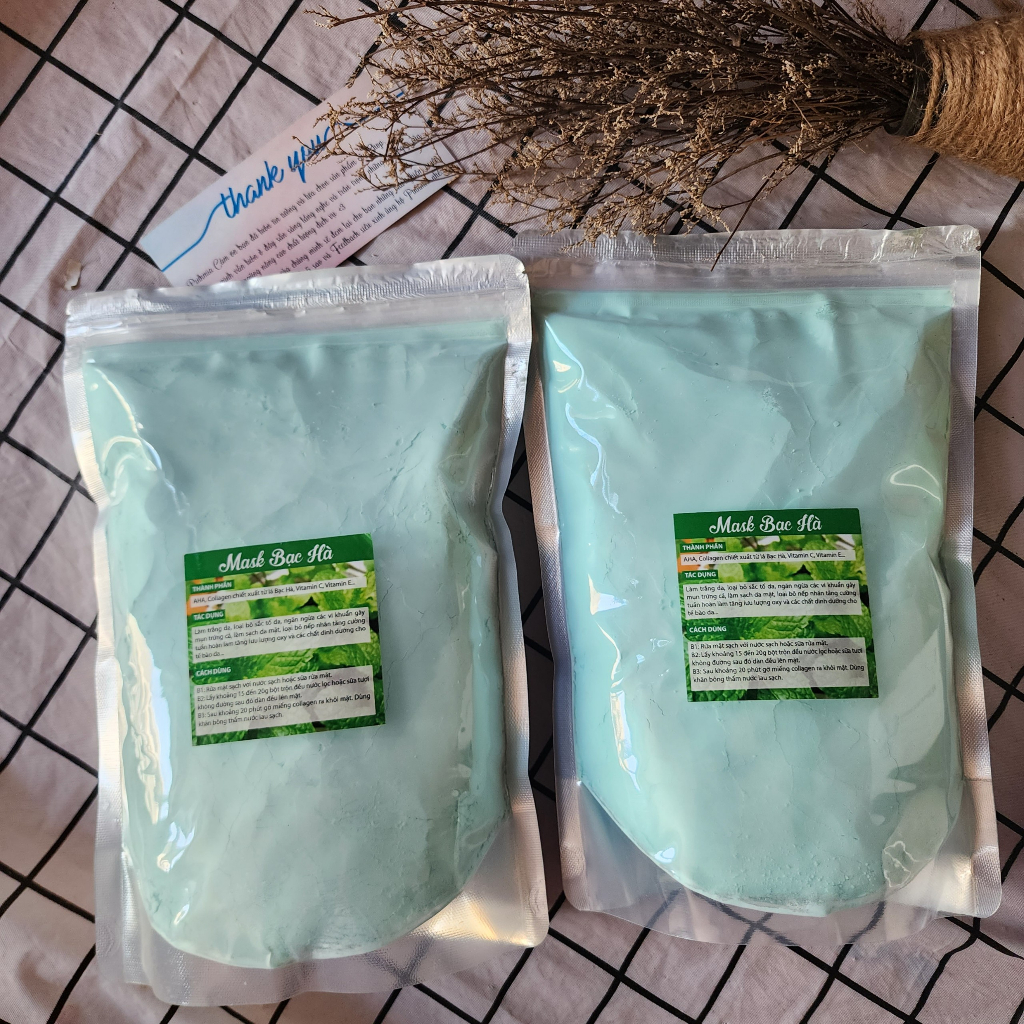 Gói 1000gr Mặt Nạ Dẻo Bạc Hà Handmade Dùng Cho Da Dầu, Da Mụn