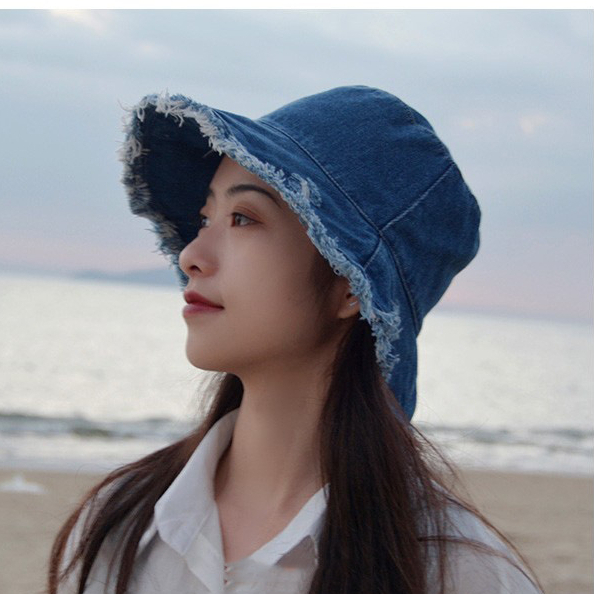 Mũ Jean vành rách, mũ tai bèo chống nắng phong cách thời trang M160