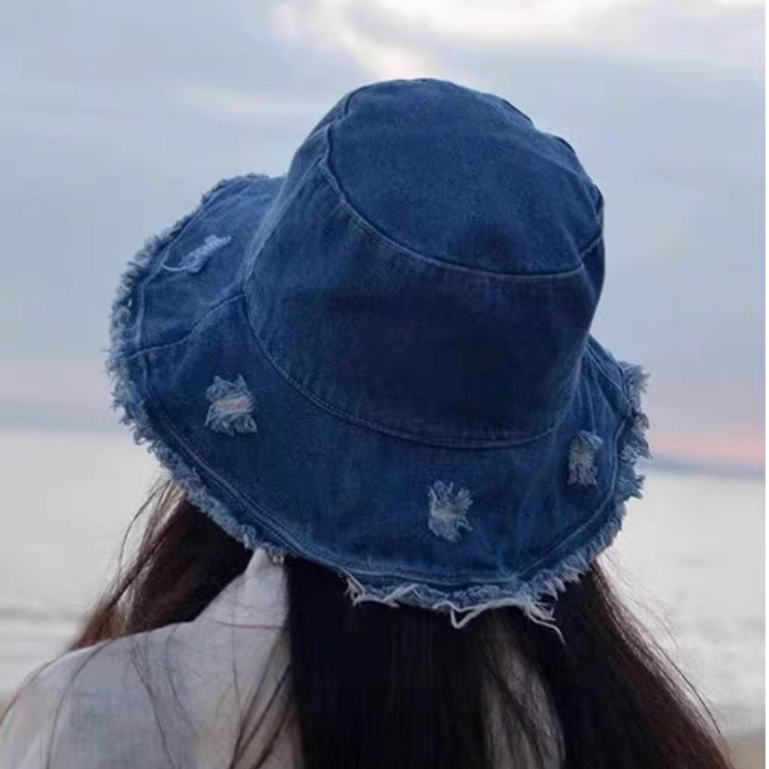 Mũ Jean vành rách, mũ tai bèo chống nắng phong cách thời trang M160