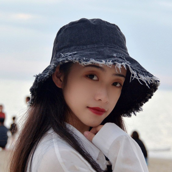 Mũ Jean vành rách, mũ tai bèo chống nắng phong cách thời trang M160