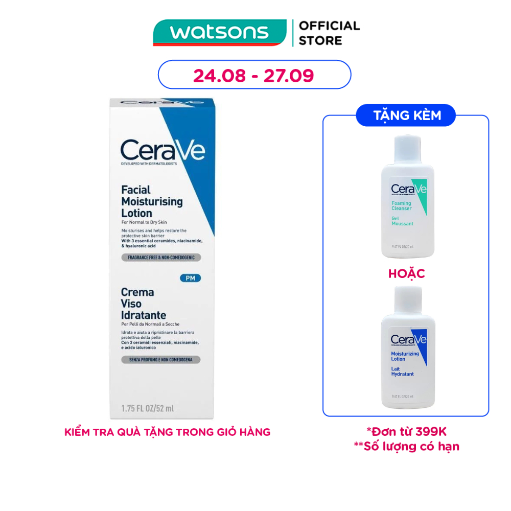 Sữa Dưỡng Ẩm Ban Đêm CeraVe Facial Moisturising Lotion PM 52ml