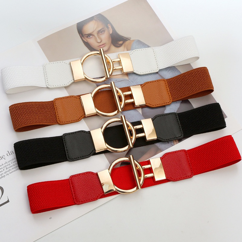 Đai Váy B99 Thắt Lưng Nữ Bản Lớn trang trí bằng kim loại khóa tròn corset phong cách Châu Âu