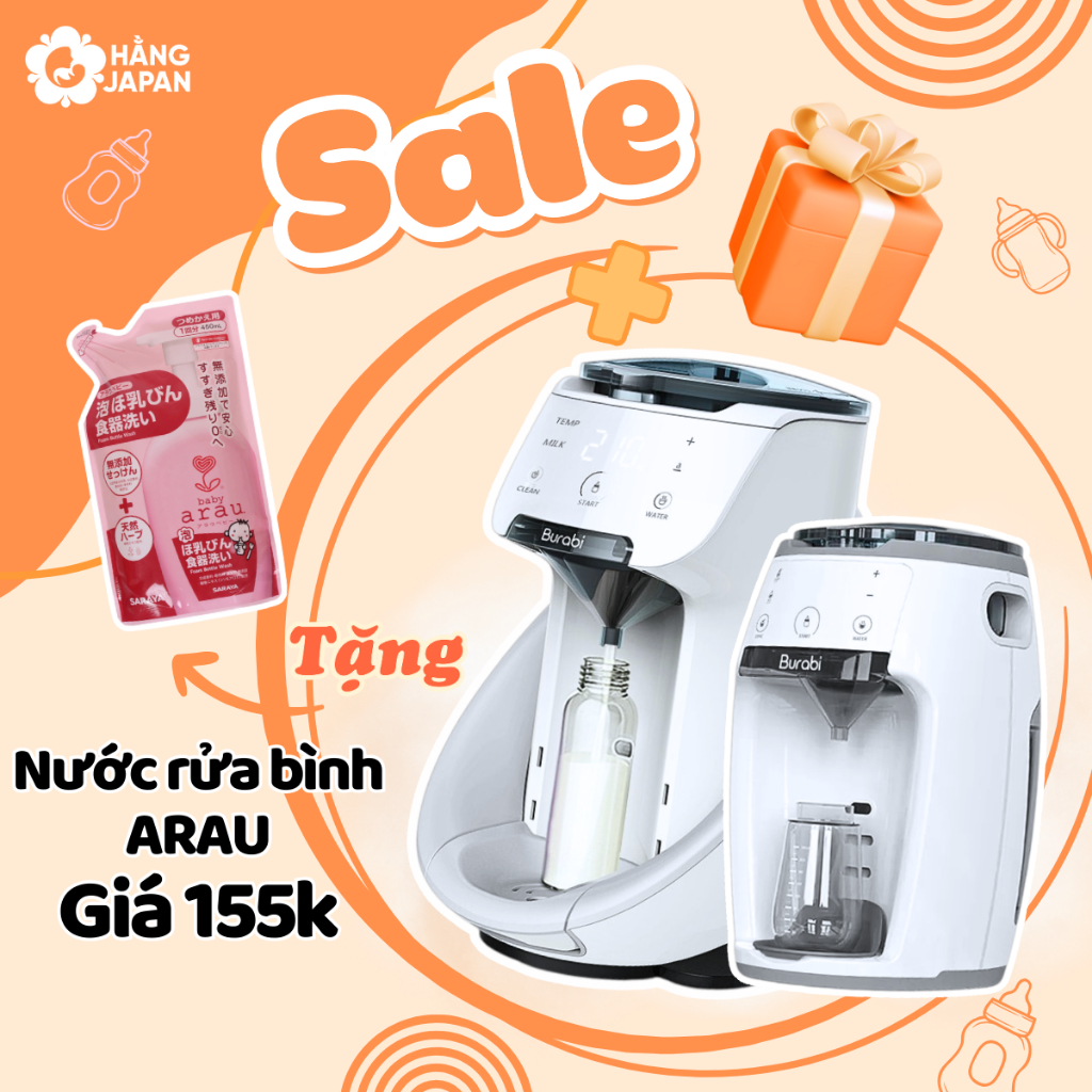 Máy pha sữa cho bé Burabi Plus/Smart /bản tiết kiệm - Bảo hành chính hãng 1 năm hỗ trợ kỹ thuật trọn đời