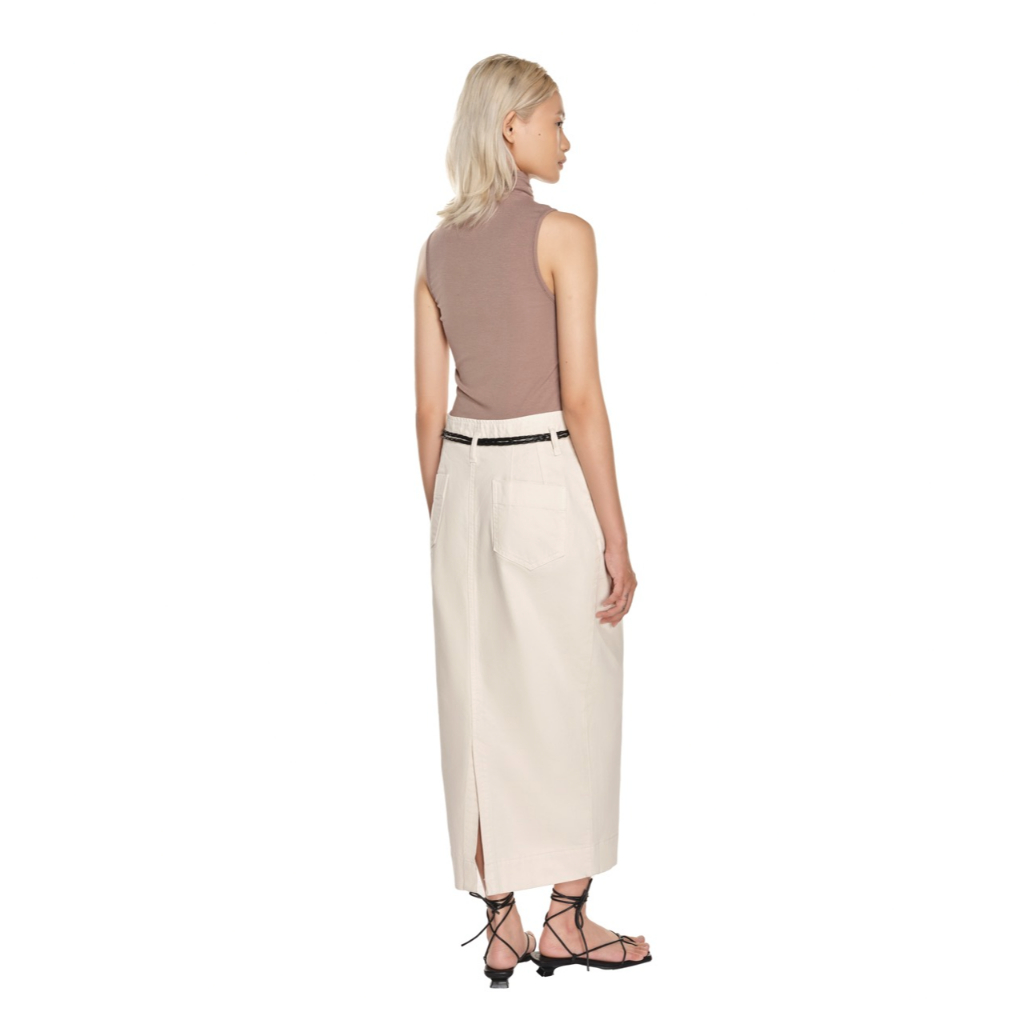 Chân váy Jeans màu kem dáng bo cong Aspirin IVORY JEAN SKIRT