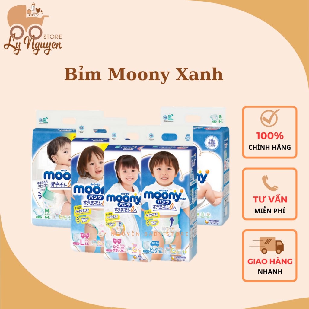 [MOONY XANH] TÃ DÁN/QUẦN MOONY NHẬT ĐỦ SIZE