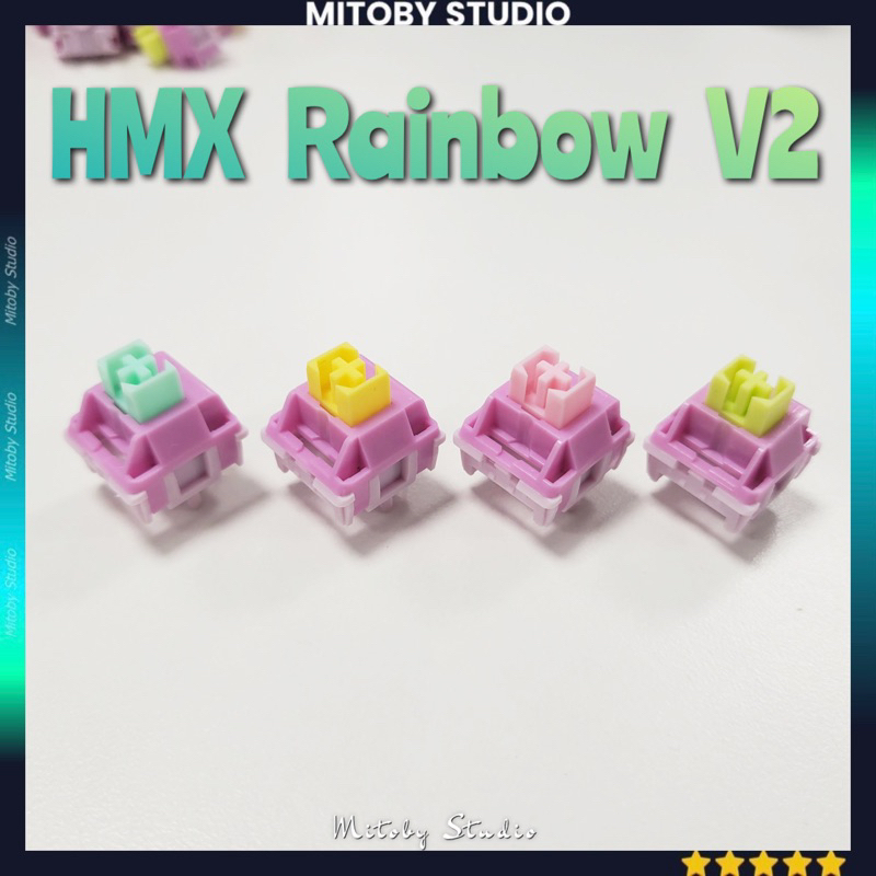 HMX RAINBOW CANDY V2 linear switch 48g 5pin công tắc bàn phím cơ stem dài Mitoby Studio
