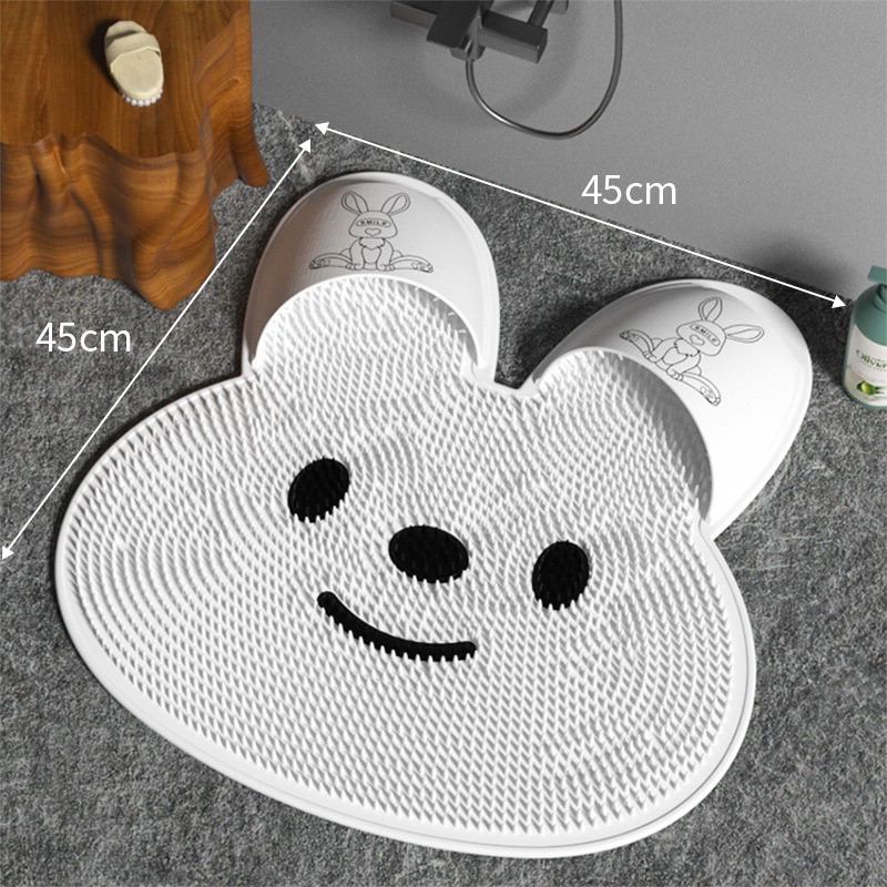 Thảm Silicone Mát Xa Chân Tẩy Tế Bào Chết Chống Trượt Hình Thỏ Tiện Dụng Cho Phòng Tắm🥰