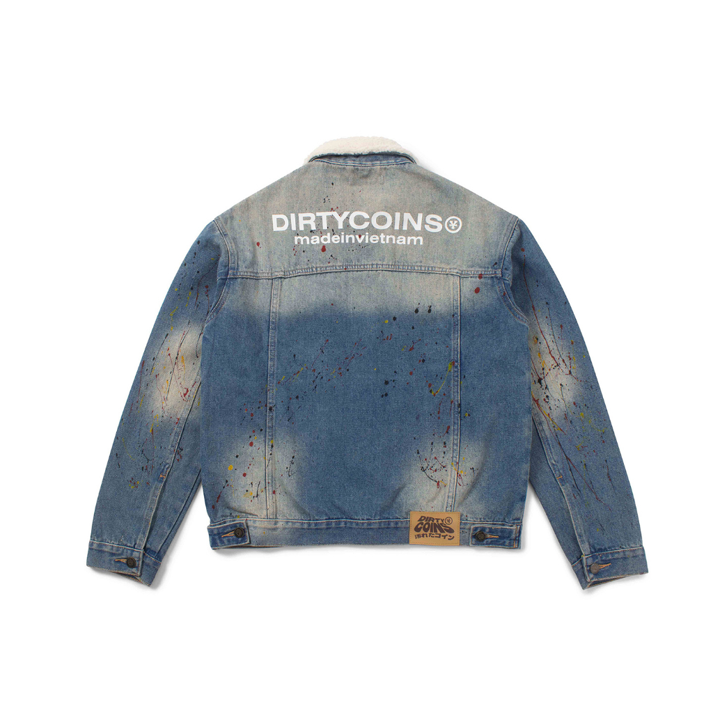 Áo Khoác DirtyCoins Fur Collar Spray Paint Denim Jacket | BigBuy360 - bigbuy360.vn