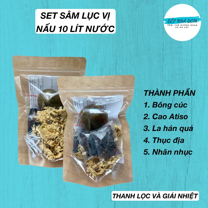 Set Sâm lục vị giải nhiệt thanh mát nấu 10l nước
