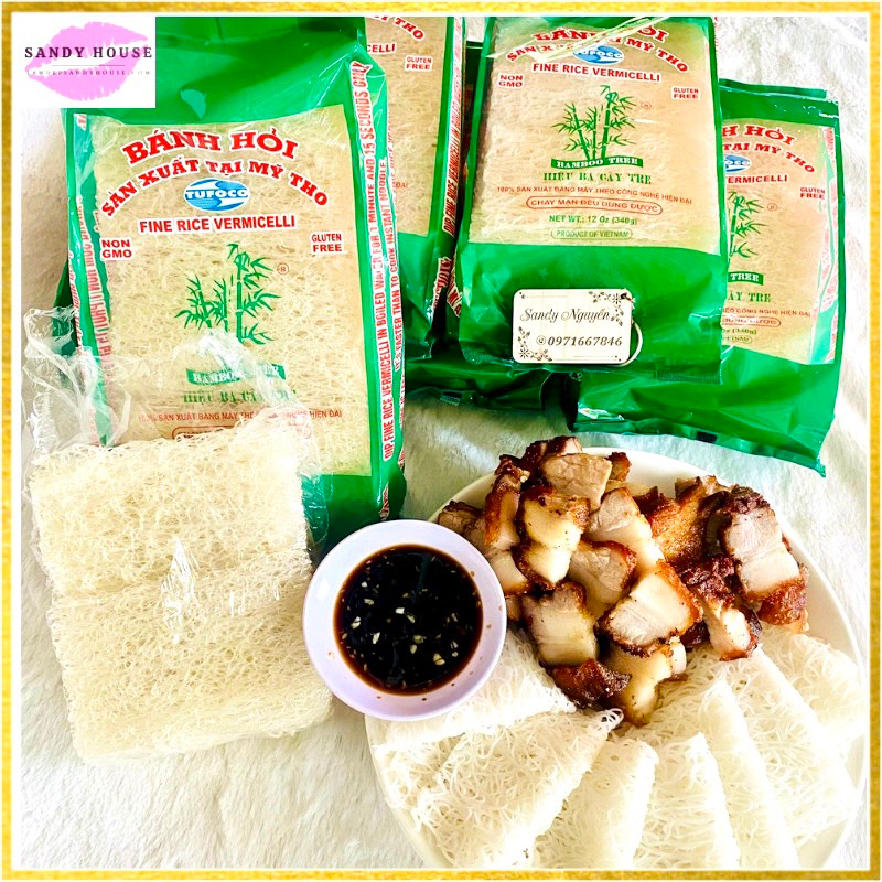 Bánh Hỏi Khô Tiền Giang - Sấy Tươi - Dai Ngon - Không Chất Phụ Gia - Hàng Xuất khẩu Ba Cây Tre Bịch 340g