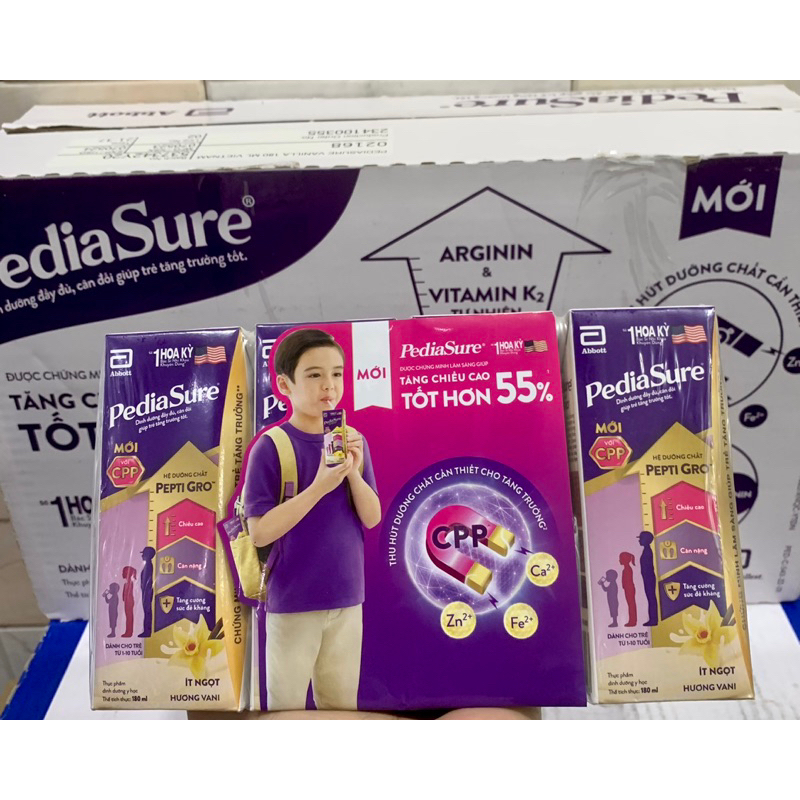 Combo 3 lốc - 6 lốc sữa Pediasure 180ml Mẫu mới Ít ngọt (HSD 12/26)