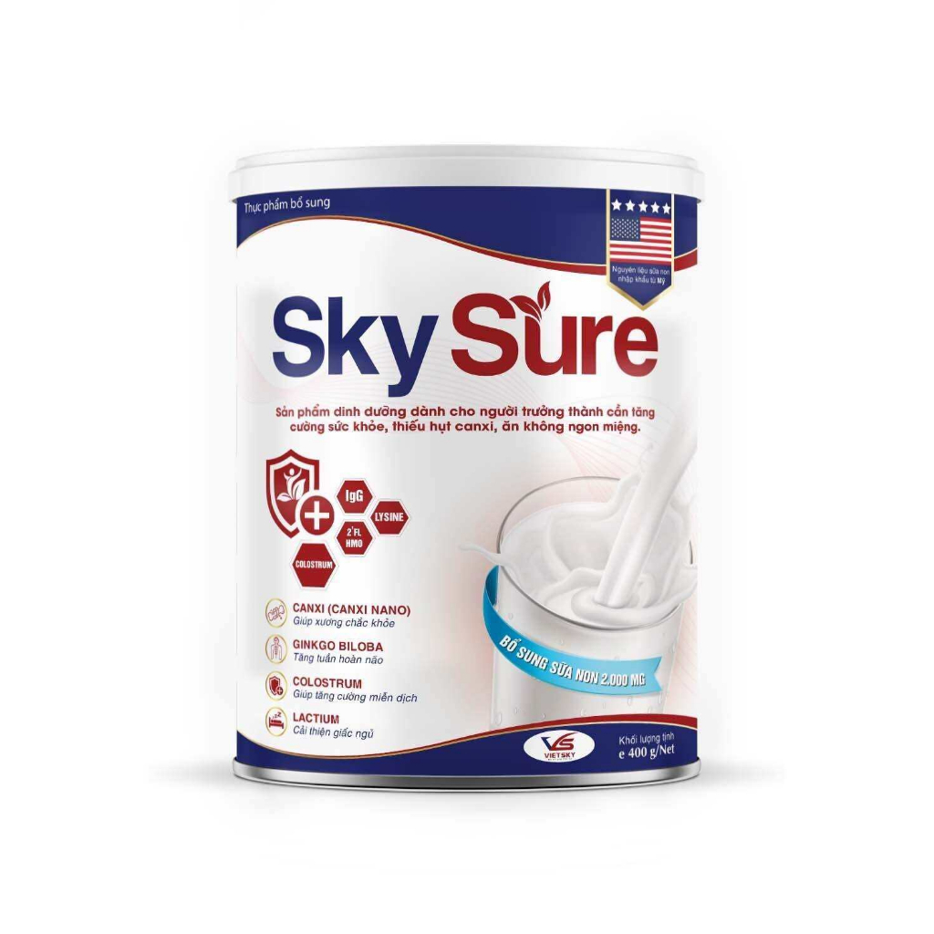 Thực phẩm bổ sung Colostrum Sky Sure - Sữa Non Canxi Nano 400g