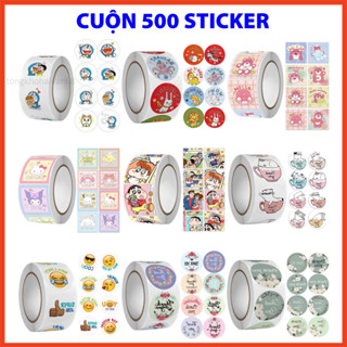 Cuộn 500 sticker khen thưởng hoạt hình ngộ nghĩnh ,Cuộn sticker khen thưởng  nhiều mẫu mã cute