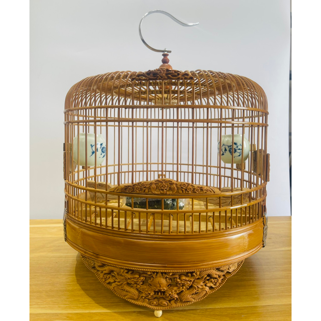 Lồng chim cu gáy chạm đục tinh xảo nhiều mẫu chất liệu tre già. Đầy đủ phụ kiện. Phụ kiện lồng chim 